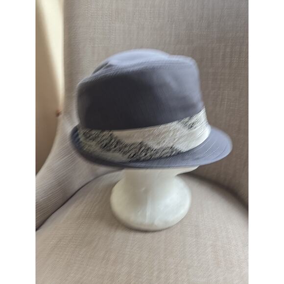 GOORIN BROS Men's S Gray Striped 70% Wool 30% Polyester Fedora Hat - Picture 3 of 7